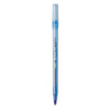 BIC Round Stic Xtra Precision Ballpoint Pen, Stick, Fine 0.8 mm, Blue Ink, Translucent Blue Barrel, Dozen