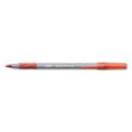 BIC Round Stic Grip Xtra Comfort Ballpoint Pen, Easy-Glide, Stick, Medium 1.2 mm, Red Ink, Gray/Red Barrel, Dozen