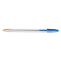 BIC Cristal Xtra Smooth Ballpoint Pen, Stick, Medium 1 mm, Blue Ink, Clear Barrel, Dozen