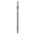 BIC Round Stic Xtra Precision Ballpoint Pen, Stick, Fine 0.8 mm, Black Ink, Smoke Barrel, Dozen