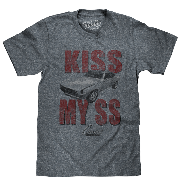 Kiss My SS Chevrolet Camaro T-Shirt - Gray by Tee Luv