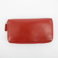 Chanel Red Coco Mark Lambskin Studs Round Zipper Long Wallet #2241 by Bolt Boutique