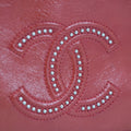 Chanel Red Coco Mark Lambskin Studs Round Zipper Long Wallet #2241 by Bolt Boutique