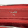 Chanel Red Coco Mark Lambskin Studs Round Zipper Long Wallet #2241 by Bolt Boutique