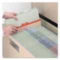 Smead 100% Recycled Pressboard Classification Folders, 1 Divider, Letter Size, Gray-Green, 10/Box