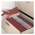 Smead Pressboard Classification Folders with SafeSHIELD Coated Fasteners, 2/5 Cut, 1 Divider, Legal Size, Red, 10/Box