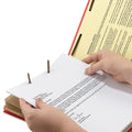 Smead Eight-Section Pressboard Top Tab Classification Folders with SafeSHIELD Fasteners, 3 Dividers, Letter Size, Bright Red, 10/BX