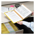 Smead Eight-Section Pressboard Top Tab Classification Folders with SafeSHIELD Fasteners, 3 Dividers, Legal Size, Yellow, 10/Box
