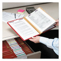 Smead Eight-Section Pressboard Top Tab Classification Folders with SafeSHIELD Fasteners, 3 Dividers, Letter Size, Bright Red, 10/BX
