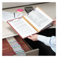Smead Pressboard Classification Folders with SafeSHIELD Coated Fasteners, 2/5 Cut, 3 Dividers, Legal Size, Red, 10/Box