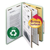 Smead 100% Recycled Pressboard Classification Folders, 2 Dividers, Legal Size, Gray-Green, 10/Box