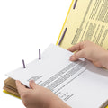 Smead Eight-Section Pressboard Top Tab Classification Folders with SafeSHIELD Fasteners, 3 Dividers, Letter Size, Yellow, 10/Box