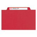 Smead Eight-Section Pressboard Top Tab Classification Folders with SafeSHIELD Fasteners, 3 Dividers, Letter Size, Bright Red, 10/BX