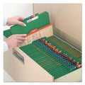 Smead Eight-Section Pressboard Top Tab Classification Folders with SafeSHIELD Fasteners, 3 Dividers, Legal Size, Green, 10/Box