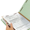 Smead 100% Recycled Pressboard Classification Folders, 1 Divider, Letter Size, Gray-Green, 10/Box