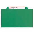 Smead 100% Recycled Pressboard Classification Folders, 2 Dividers, Letter Size, Green, 10/Box