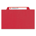 Smead 6-Section Pressboard Top Tab Pocket-Style Classification Folders with SafeSHIELD Fasteners, 2 Dividers, Legal, Red, 10/BX