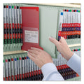 Smead End Tab Pressboard Classification Folders with SafeSHIELD Coated Fasteners, 2 Dividers, Legal Size, Gray-Green, 10/Box