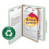 Smead 100% Recycled Pressboard Classification Folders, 1 Divider, Letter Size, Gray-Green, 10/Box