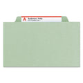 Smead 100% Recycled Pressboard Classification Folders, 1 Divider, Letter Size, Gray-Green, 10/Box