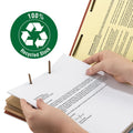 Smead 100% Recycled Pressboard Classification Folders, 3 Dividers, Letter Size, Red, 10/Box
