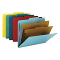 Smead Six-Section Pressboard Top Tab Classification Folders with SafeSHIELD Fasteners, 2 Dividers, Letter Size, Assorted, 10/Box