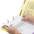 Smead Four-Section Pressboard Top Tab Classification Folders with SafeSHIELD Fasteners, 1 Divider, Legal Size, Yellow, 10/Box