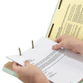 Smead 100% Recycled Pressboard Classification Folders, 1 Divider, Letter Size, Gray-Green, 10/Box