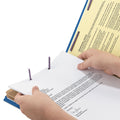 Smead 6-Section Pressboard Top Tab Pocket-Style Classification Folder, SafeSHIELD Fasteners, 2 Dividers, Legal, Dark Blue, 10/Box