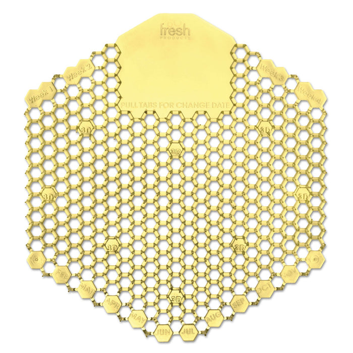 Fresh Products Wave 3D Urinal Deodorizer Screen, Citrus Scent, Yellow, 10/Box