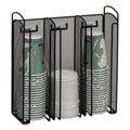 Safco Onyx Breakroom Organizers, 3 Compartments, 12.75 x 4.5 x 13.25, Steel Mesh, Black