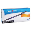 Paper Mate Eraser Mate Ballpoint Pen, Stick, Medium 1 mm, Black Ink, Black Barrel, Dozen