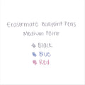 Paper Mate Eraser Mate Ballpoint Pen, Stick, Medium 1 mm, Black Ink, Black Barrel, Dozen