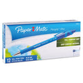 Paper Mate FlexGrip Ultra Ballpoint Pen, Retractable, Fine 0.8 mm, Blue Ink, Black/Blue Barrel, Dozen