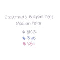 Paper Mate Eraser Mate Ballpoint Pen, Stick, Medium 1 mm, Red Ink, Red Barrel, Dozen