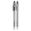 Paper Mate FlexGrip Ultra Ballpoint Pen, Retractable, Fine 0.8 mm, Black Ink, Gray/Black Barrel, Dozen