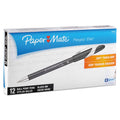 Paper Mate FlexGrip Elite Ballpoint Pen, Stick, Medium 1 mm, Black Ink, Black Barrel, Dozen