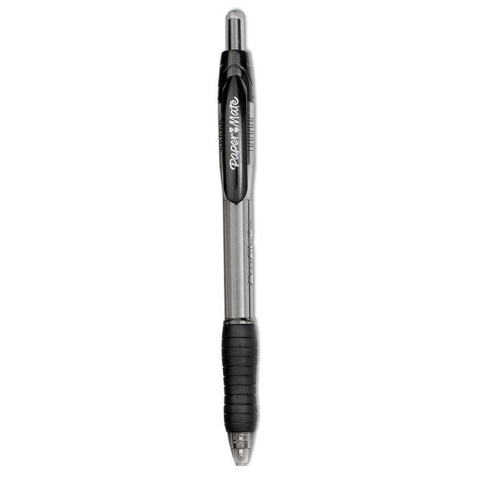 Paper Mate Profile Ballpoint Pen, Retractable, Bold 1.4 mm, Black Ink, Black Barrel, Dozen