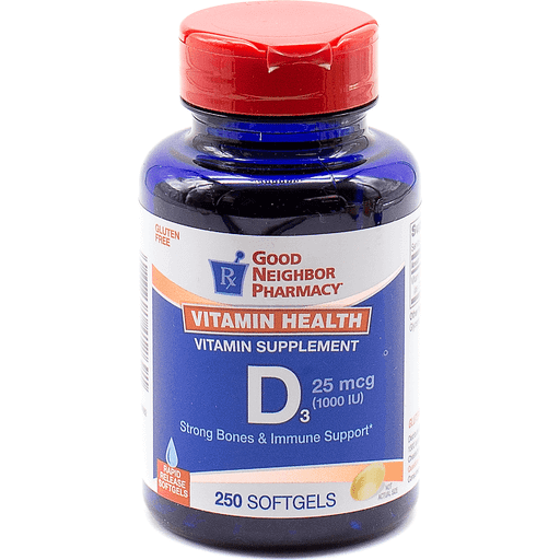 Good Neighbor Pharmacy GNP Vitamin D 1000iu Softgel Caps 250 by Pasteur Pharmacy