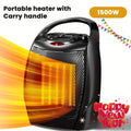 1500W Portable Ceramic Space Heater with Thermostat & Safety Protection with Carry Handle by DailySale