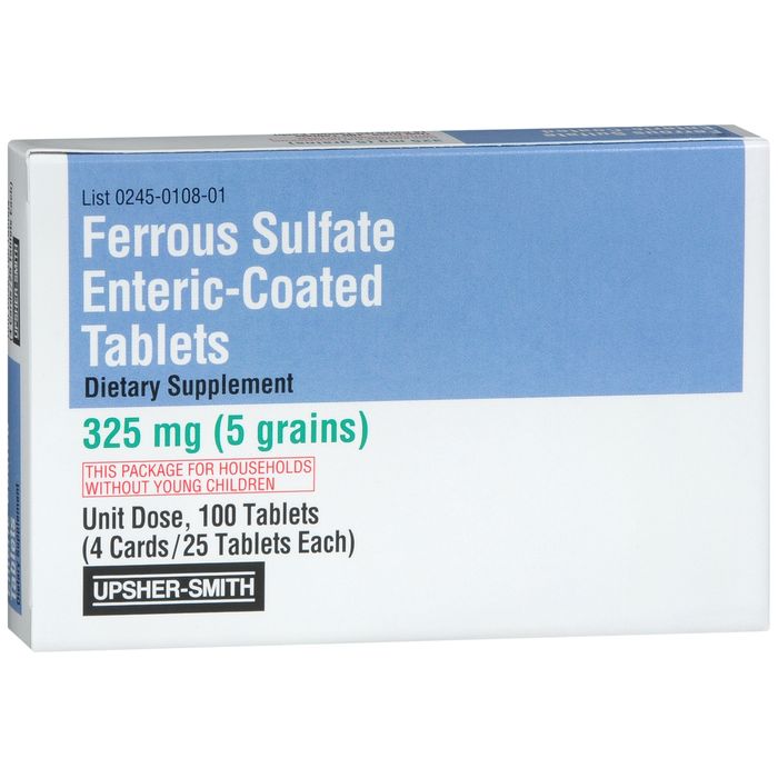 Upsher-Smith Ferrous Sulfate, Enteric Coated Tablets, 325mg - 100 Tablets by Pasteur Pharmacy