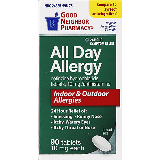 Good Neighbor Pharmacy Gnp Allergy 10mg Cetir Tab 90 by Pasteur Pharmacy