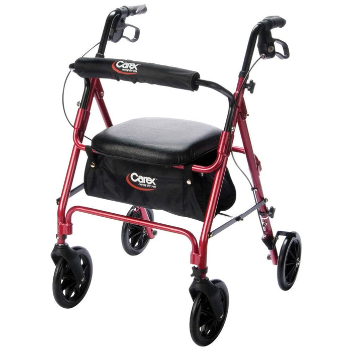 Premium Aluminum Rolling Walker with Large 8" Wheels – Foldable Rollator with Seat by Pasteur Pharmacy