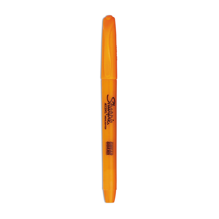 Sharpie Pocket Style Highlighters, Fluorescent Orange Ink, Chisel Tip, Orange Barrel, Dozen