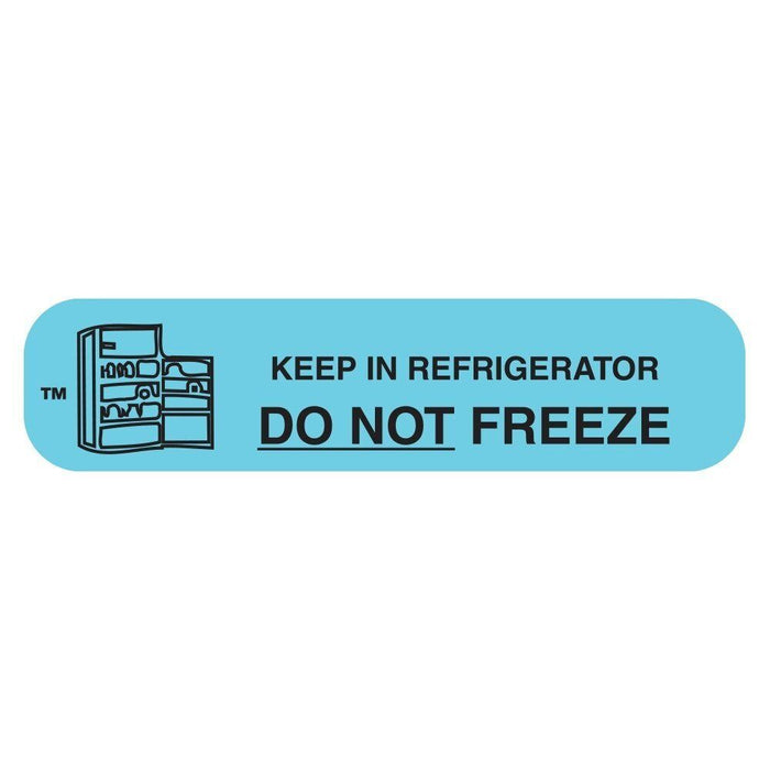 Apothecary Products Do Not Freeze Blue Pharmacy Auxiliary Bottle Labels by Pasteur Pharmacy