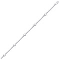 14k White Gold Anklet with Puffed Heart Design by Bids.com