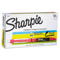 Sharpie Liquid Pen Style Highlighters, Fluorescent Pink Ink, Chisel Tip, Pink/Black/Clear Barrel, Dozen
