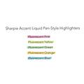Sharpie Liquid Pen Style Highlighters, Fluorescent Blue Ink, Chisel Tip, Blue/Black/Clear Barrel, Dozen