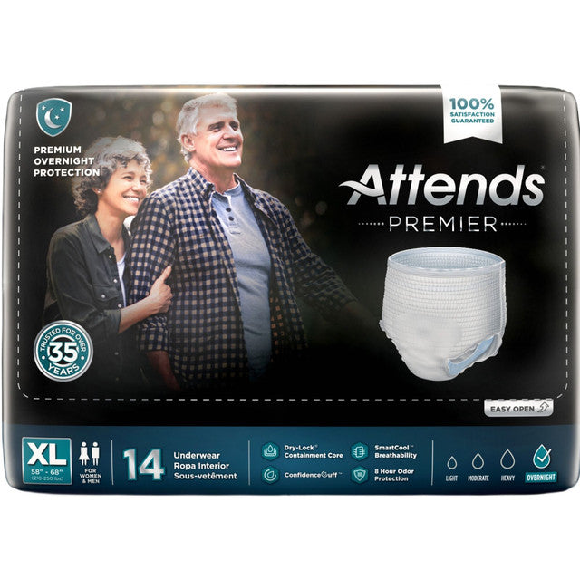 Attends Premier Premium Overnight Protection Underwear XL 58"- 68" 14x by Pasteur Pharmacy