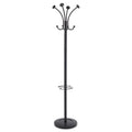 Alba Viena Coat Stand, Eight Knobs, Steel, 16w x 16d x 70.5h, Black